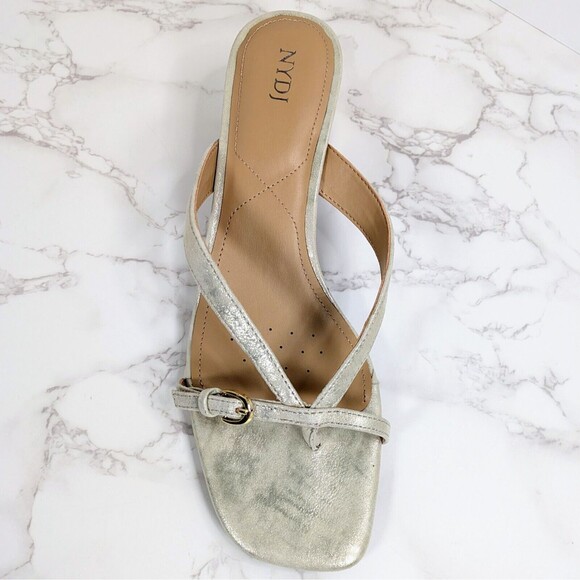 NYDJ Women's Glam Dress Heel Sandal Light Gold Metallic 9.5 NEW IN BOX - Picture 4 of 7